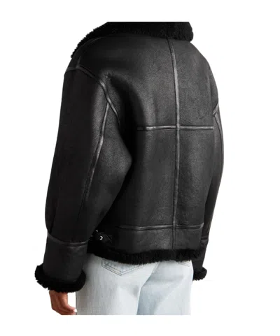 Nour Hammour Portia Shearling Jacket In Black