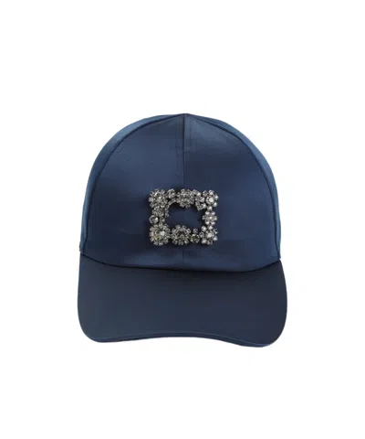 Roger Vivier Embellished Baseball Cap In Blue