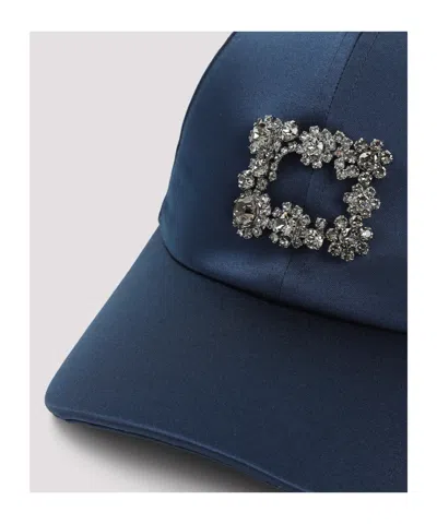 Roger Vivier Embellished Baseball Cap In Blue