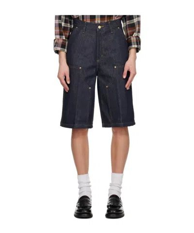 Carhartt Denim Shorts With Belt Loops In Blue
