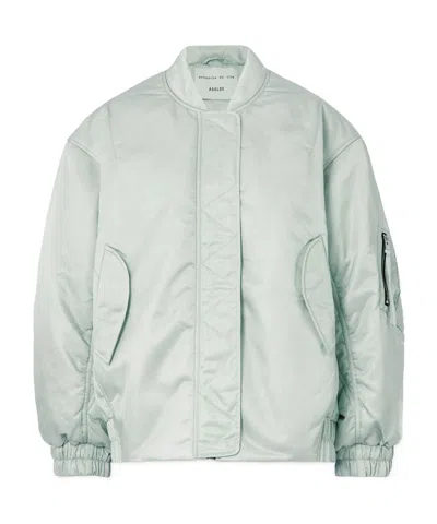 Agolde X Shoreditch Ski Club Nisa Oversized Metallic Recycled-shell Bomber Jacket In Metallic