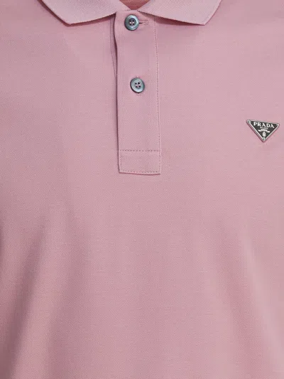 Prada Cotton Button-down Polo Shirt In Pink