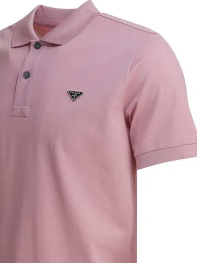 Prada Cotton Button-down Polo Shirt In Pink