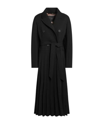 Max Mara Long-sleeved Coat In Black