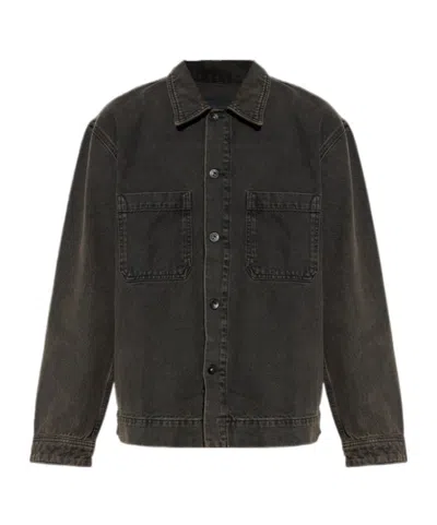 Rag & Bone Brooks Infuse Wash Denim Overshirt In Black