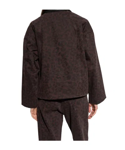 Rag & Bone Natalia Leopad Print Cotton Jacket In Brown