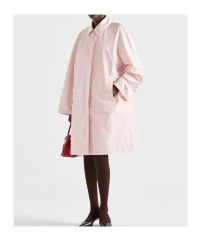 Prada Technical Taffeta Coat In Pink