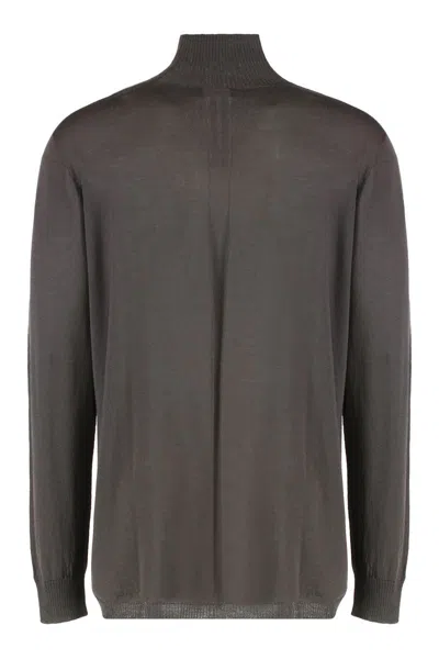 Rick Owens Sweater With Turtleneck In Cotton In Gray