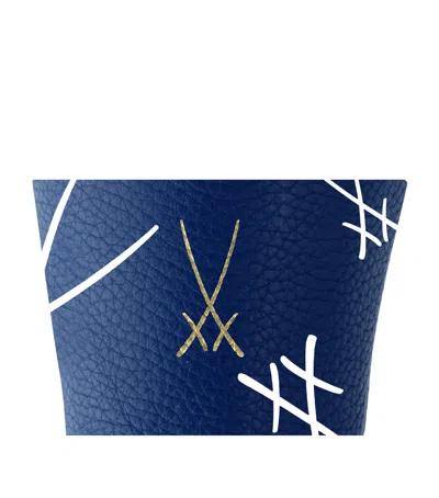 Meissen Leather Coffee Cuff In Blue