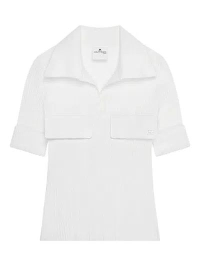 Courrèges Ribbed Polo In White