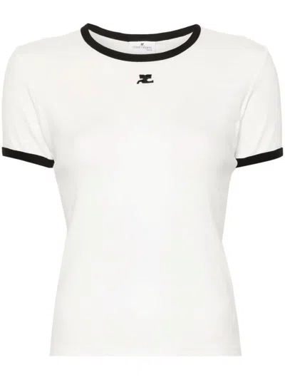 Courrèges Reedition Contrast Tee In White