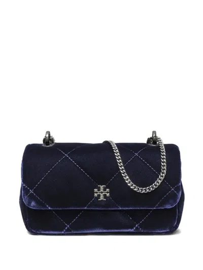 Tory Burch Kira Daimond Quilt Mini Flap In Blue