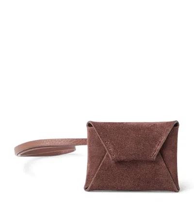 Brunello Cucinelli Suede Bag Charm In Red