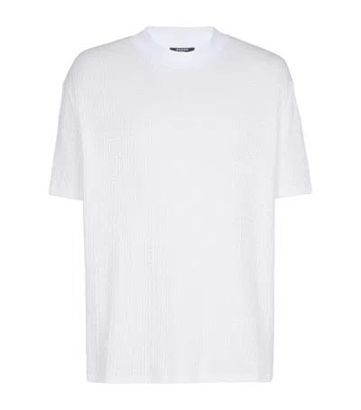 Balmain Cotton-blend Monogram T-shirt In White