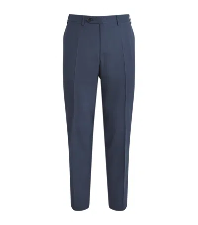Canali Wool Chinos In Blue