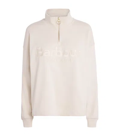 Barbour Cotton Sara Half-zip Sweatshirt In Neutral