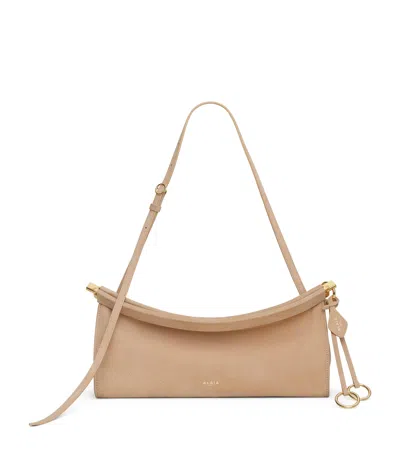 Alaïa Small Leather Le Click East West Shoulder Bag In Neutral
