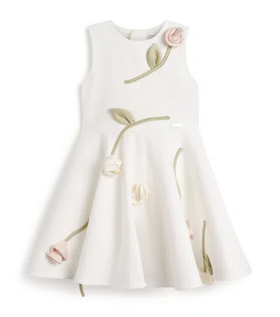 Jessie And James Satin Flower Dress In White