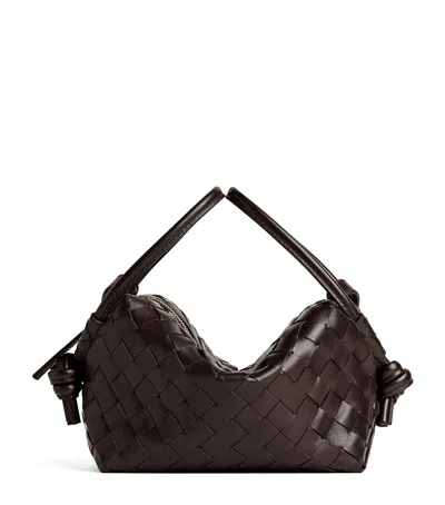 Bottega Veneta Leather Intrecciato Loop Cross-body Bag In Brown