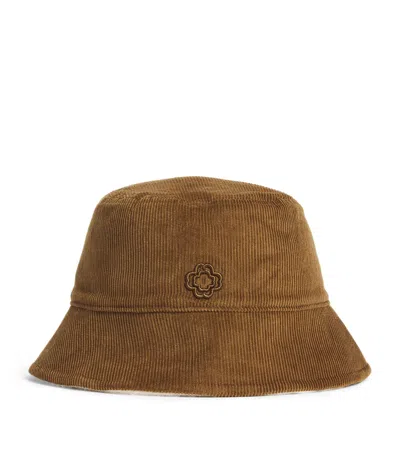 Maje Womens Brown Reversible Corduroy And Faux-shearling Bucket Hat In Brown