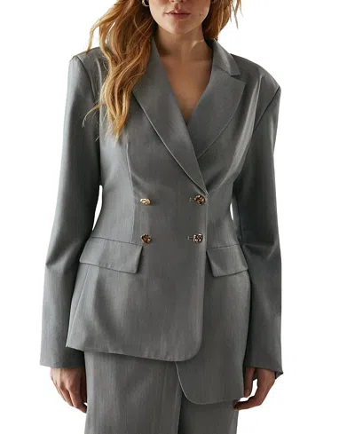 Warehouse Deconstructed Lace Up Blazer In Black