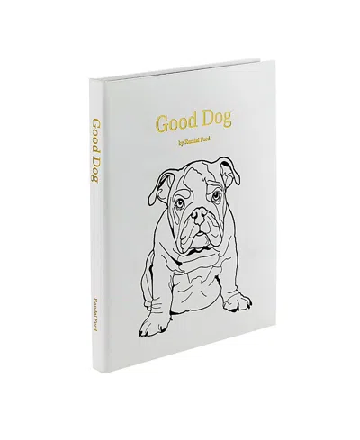 Graphic Image Good Dog Leather Bound Book In White