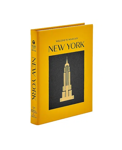 Graphic Image Trope New York Leather Bound Book In Yellow