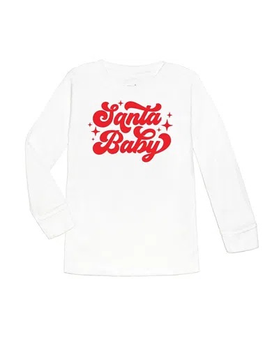 Sweet Wink Unisex Santa Christmas Long Sleeve Shirt In White