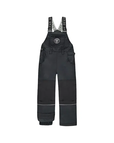 Deux Par Deux Kids Unisex Solid Play Overall Snow Bib - Big Kid In Black