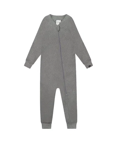 Deux Par Deux Unisex One-piece Thermal Underwear - Baby In Gray