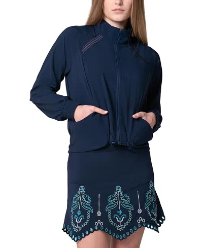 Lucky In Love Win It Jacket In Blue