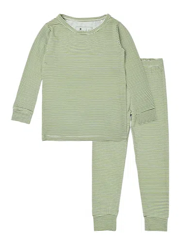 Motette Boys' Evergreen Stripe Pajama Set - Little Kid, Big Kid In Green