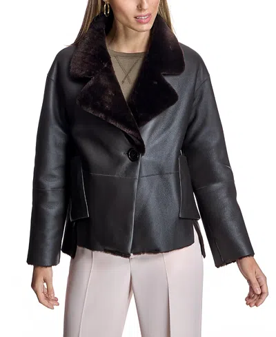 Maximilian Shearling Lamb Jacket In Black