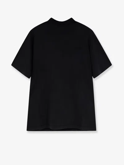 Attico Cotton T-shirt With Embroidered Logo On The Front In Black