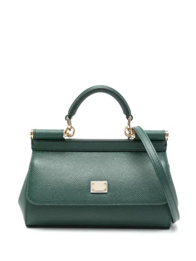 Dolce & Gabbana Sicily Small Leather Handbag In Green