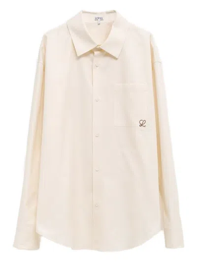 Loewe Pocket Embroidered Shirt In Sand