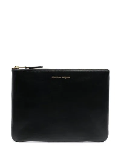 Comme Des Garçons Leather Credit Card Case In Black