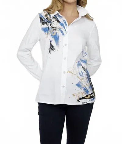 Dolcezza Women's Woven Blouse In White Multi In White