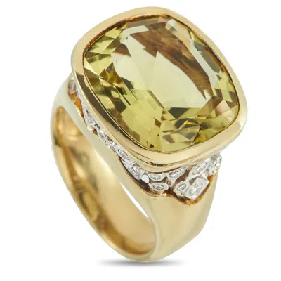Seidengang 18k Yellow Gold 0.40ct Diamond And Citrine Ring Sg23-112125 In Gold