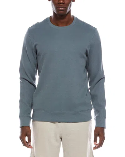 Onia Heavyweight Waffle Crewneck Sweatshirt In Green