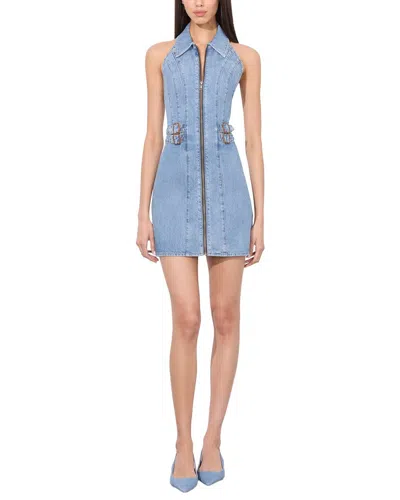 Alice And Olivia Axelle Denim Mini Dress In Blue