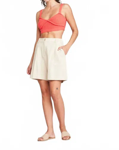 Self Contrast Tai Bralette Knit Crop Top In Orange In Multi