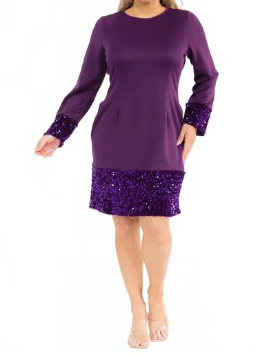 Karen T Design Mini Dress With Sequin Details In Purple In Purple