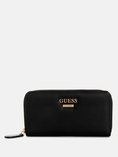 Guess Factory Tyra Medium Zip Wallet In Black
