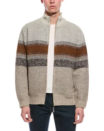 Point Zero Semi Fit Zip Mock Neck Sweater In Gray