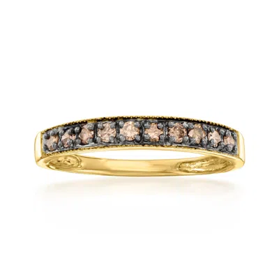 Ross-simons Brown Diamond Ring In 18kt Gold Over Sterling In Gold