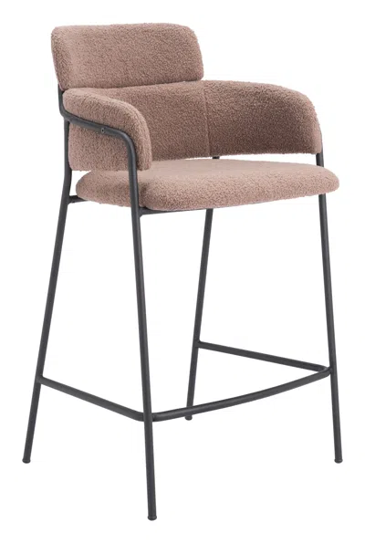 Hivvago Marcel Counter Stool (set Of 2) Brown In Brown
