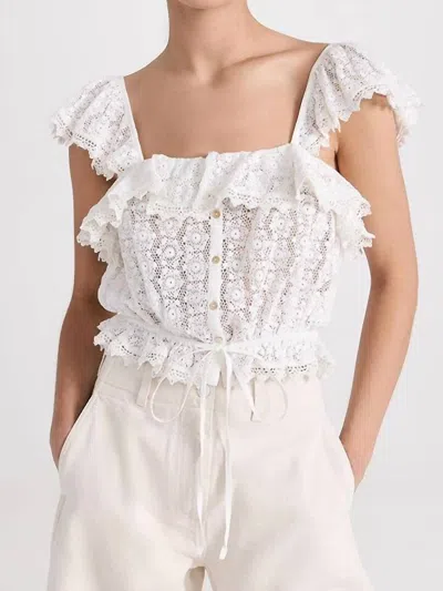 Loveshackfancy Mia Top In True White In White