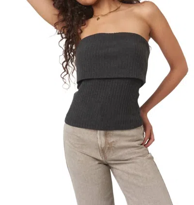 Project Social T Filomena Rib Tube Top In Black In Black