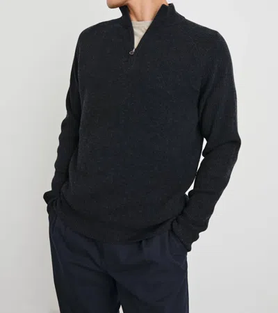 Rails Stark Quarter Zip Sweater In Cast Iron In Black